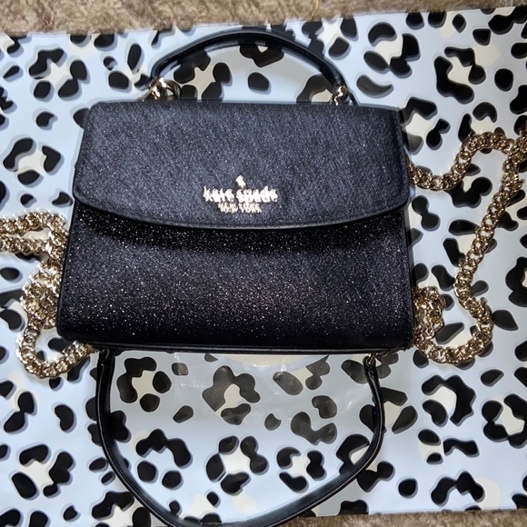 kate spade Bags Kate Spade Nwot Black Glitter Mini Hand